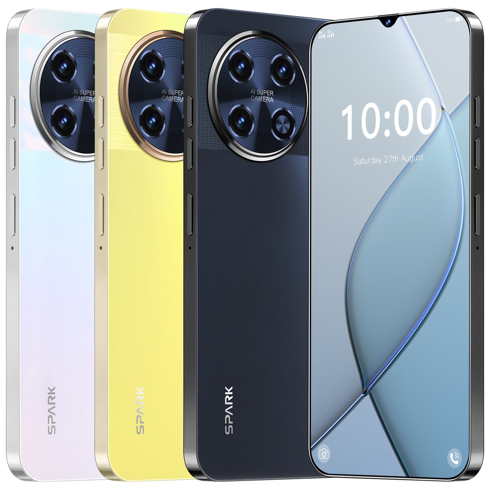 Cheap high-quality Spark20 Pro smartphone 16+1TB 7.3 inch 72+108MP Android 13.0 5G tecno mobile phone